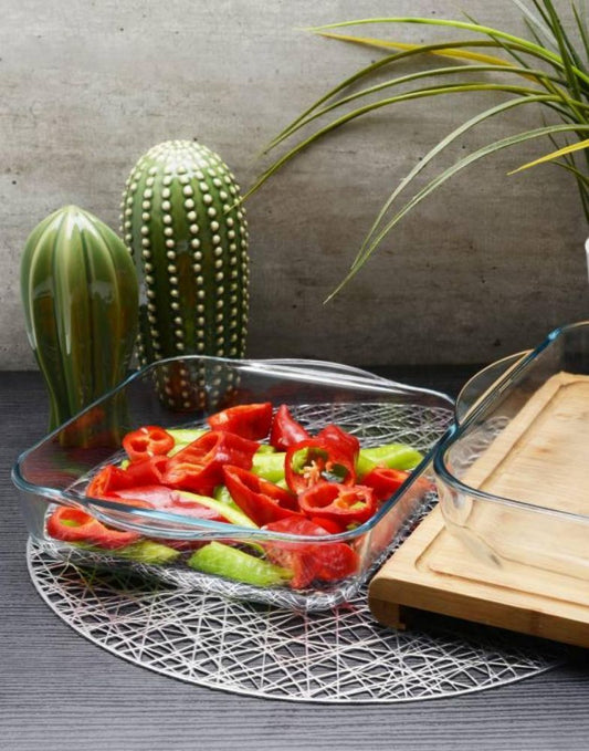 Pasabahce Borcam 2-Piece Square Glass Bakeware Set – 1.9L & 3.20L