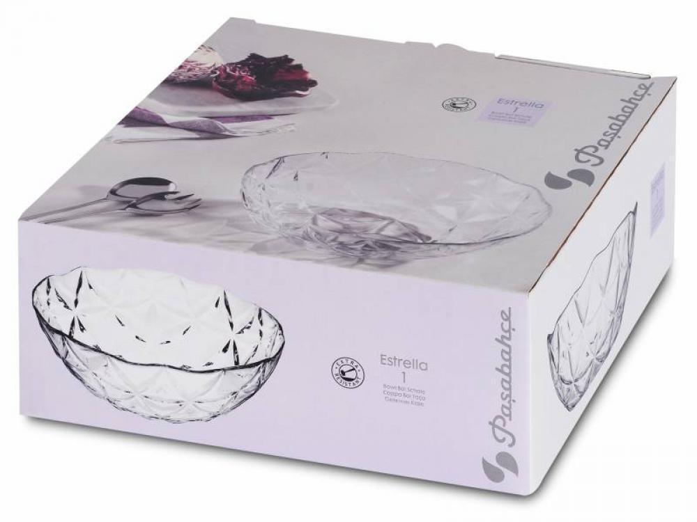 Pasabahce Clear glass bowl with diamond pattern