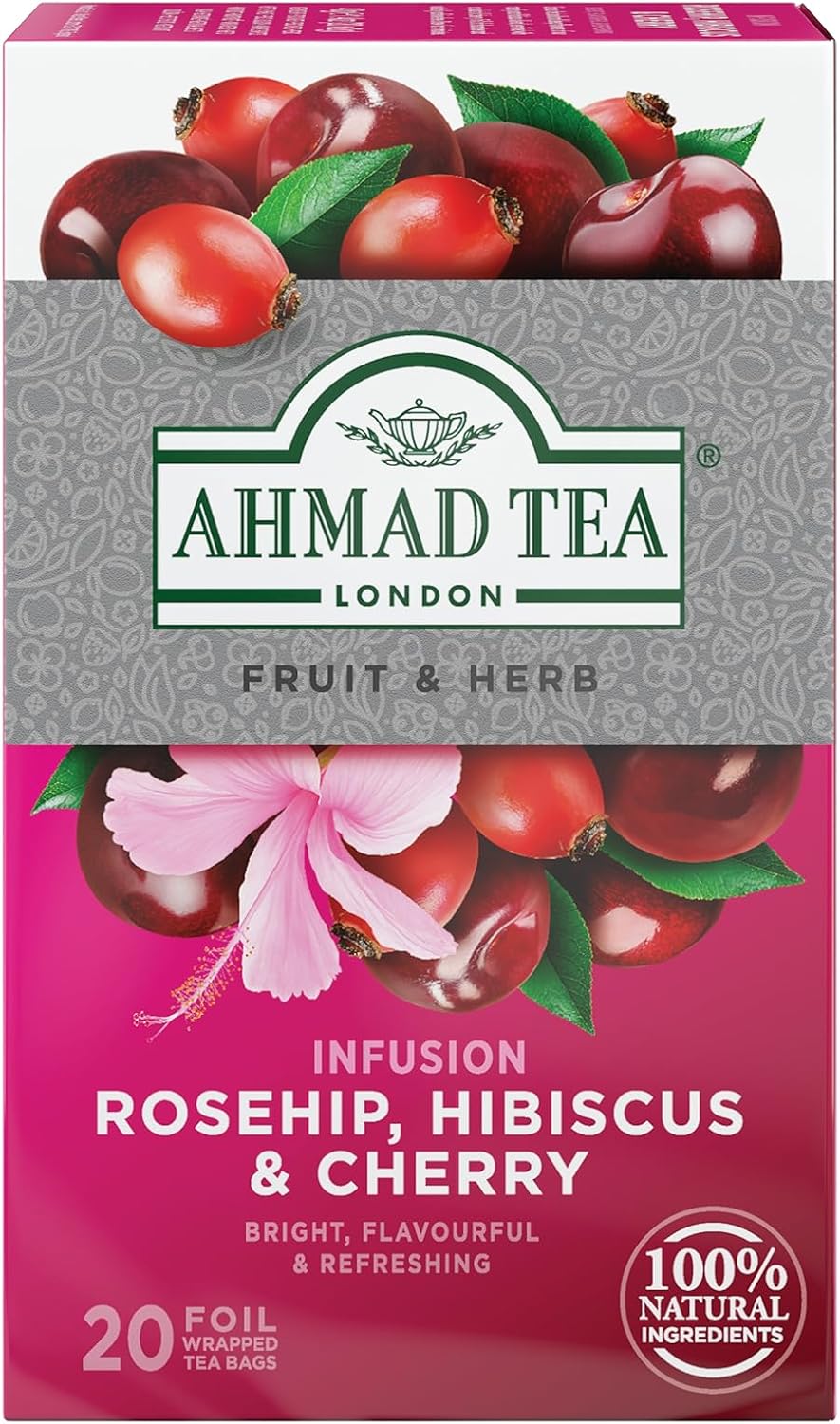 Ahmad Rosehip, Hibiscus & Cherry Herbal Tea | 20 Tea Bags - 1.4 oz.