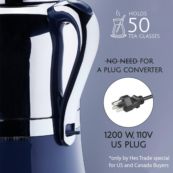 Korkmaz Hanedan Stainless Steel Samovar, Electric Tea Maker
