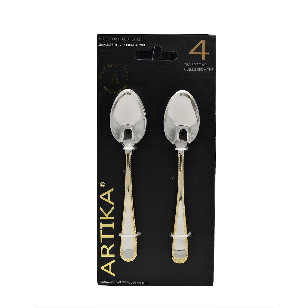 Artika 4-Pieces Tea Spoon/Gold