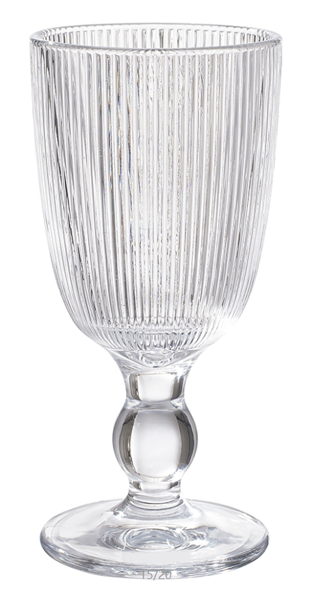 Vintage Embossed Wine & Water Goblet Chalice 290ml