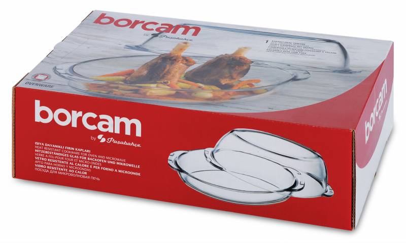 Pasabahce Borcam Oval Glass Casserole with Lid – 2.85 L | Oven‑Safe Covered Dish