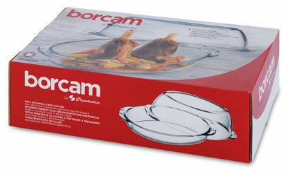 Pasabahce Borcam Oval Glass Casserole with Lid – 2.85 L | Oven‑Safe Covered Dish