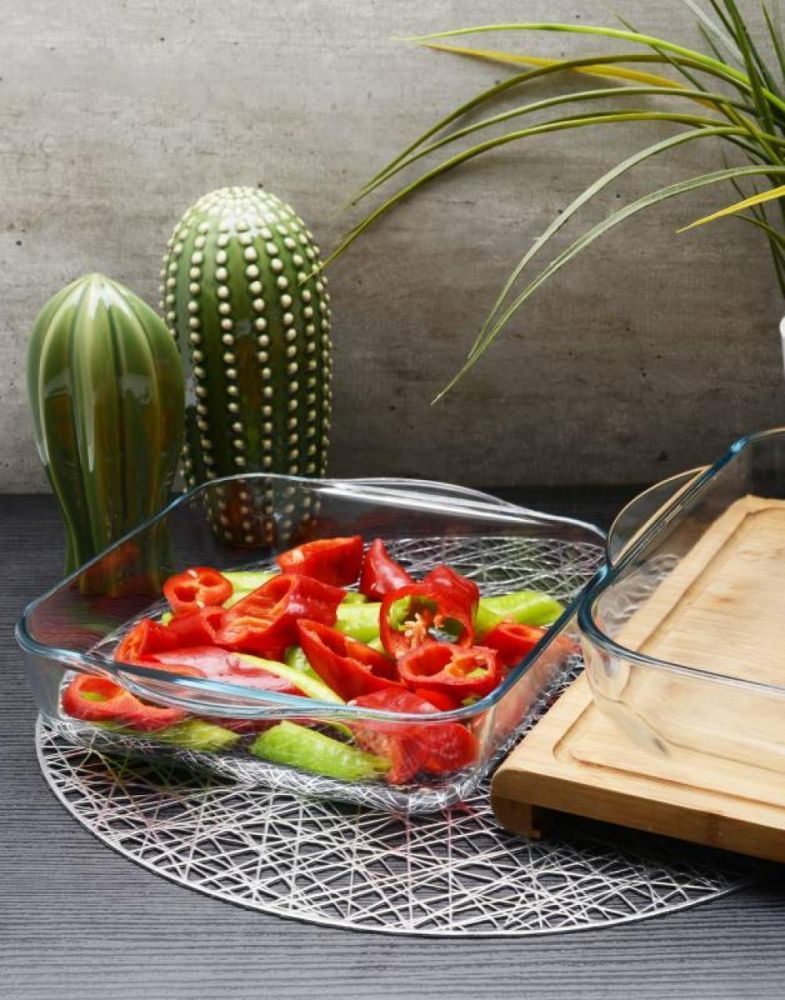 Pasabahce Borcam 2-Piece Square Glass Bakeware Set – 1.9L & 3.20L