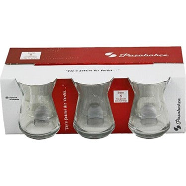 Pasabahce Irem Tulip Silhouette Turkish Tea Glasses 132ml (Set of 6)