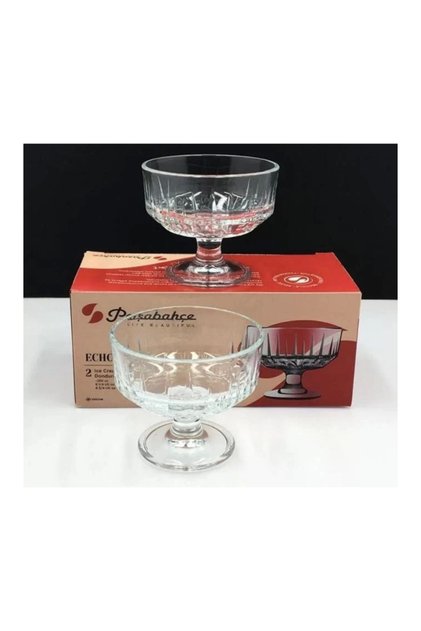 Pasabahce Echo Footed Glass Ice Cream & Dessert Cups 255ml (Set of 2)