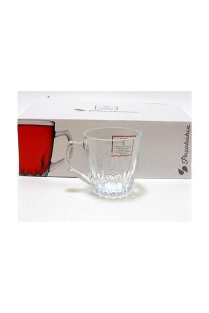Pasabahce Safir Clear Glass Coffee & Tea Mugs with Handle 250ml (Set of 2)