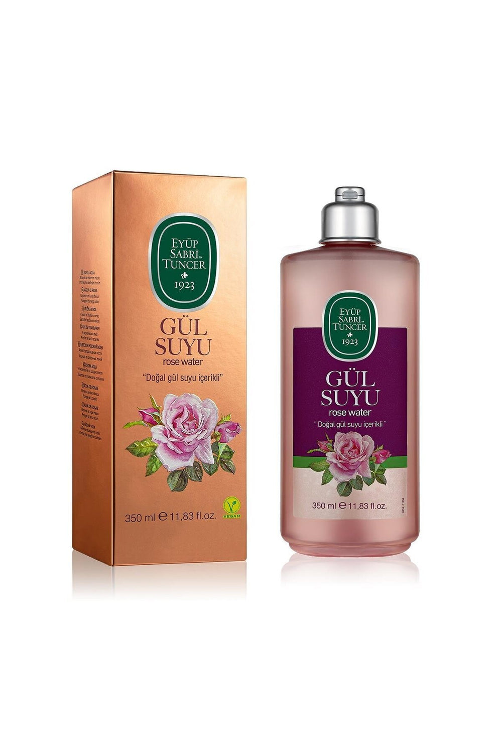 Eyüp Sabri Tuncer Natural Rose Water Facial Toner & Cleanser (Doğal Gül Suyu) - 350 ml (11.8 fl oz)