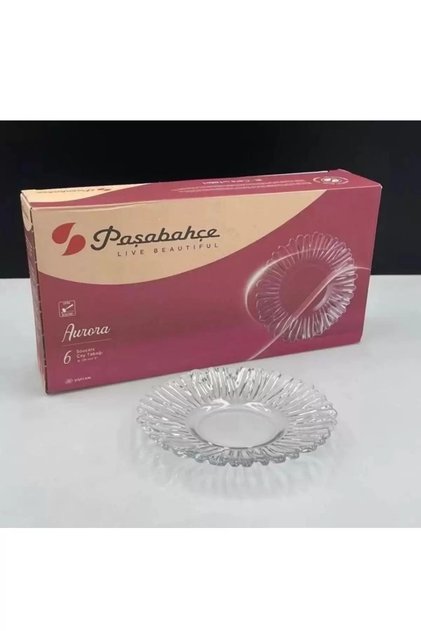 Pasabahce Aurora Optic Fluted Glass Tea Saucers 126mm (Set of 6)