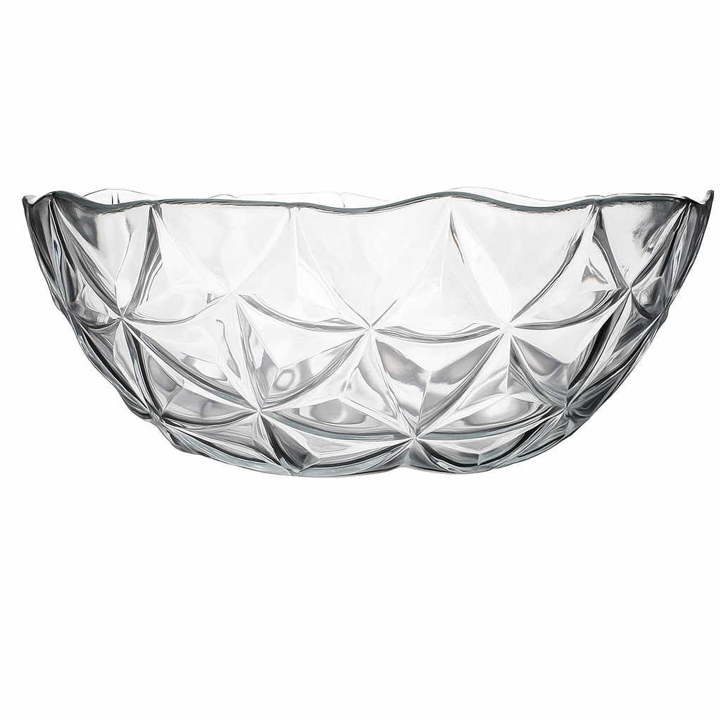 Pasabahce Clear glass bowl with diamond pattern 