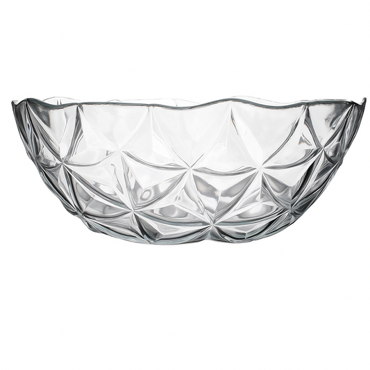 Pasabahce Clear glass bowl with diamond pattern 