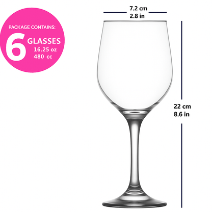 LAV Fame 6-Piece Wine Glasses Set,