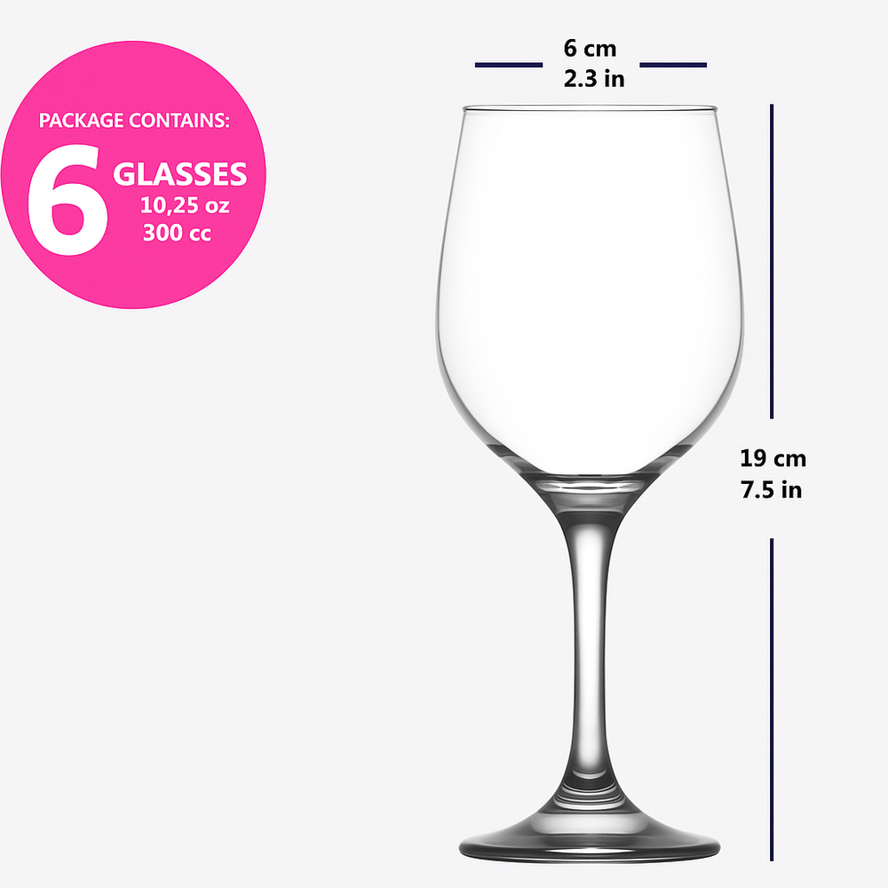 LAV Fame 6-Piece Wine Glasses Set,