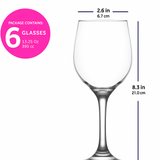 LAV Fame 6-Piece Wine Glasses Set,
