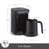 Karaca Hatır Türk Kahve Makinesi - Parlak Siyah (Turkish Coffee Machine Shiny Black)