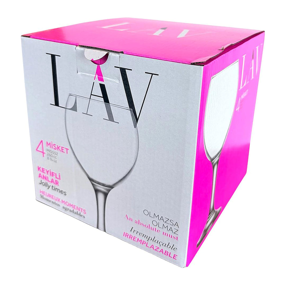 LAV Misket Clear Wine Glasses (Set of 4) - 260 ml (8.75 oz) - MIS552D
