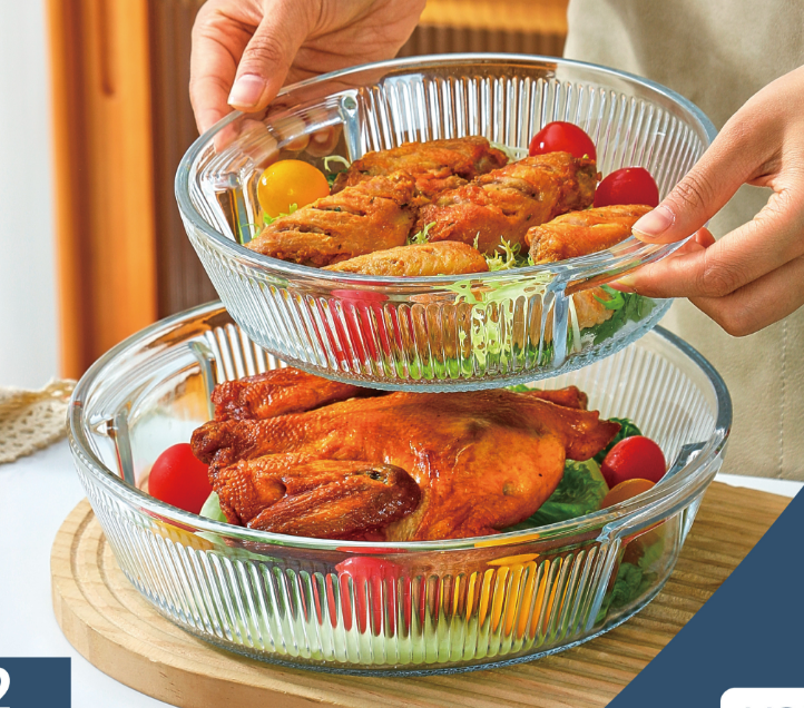 Crystal Wave Nesting Salad & Serving Bowl 2-Piece Set