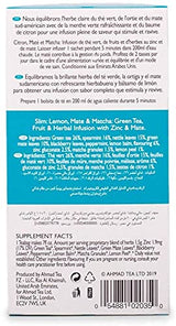 Ahmad Tea Green Tea, Lemon, Mate, & Matcha 'Slim' Natural Benefits Teabags, 20 ct (Pack of 1) - Caffeinated & Sugar-Free