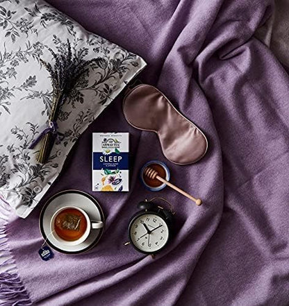 Ahmad Tea Herbal Tea, Camomile, Honey, & Lavender 'Sleep' Natural Benefits Teabags, 20 ct (Pack of 6) - Decaffeinated & Sugar-Free