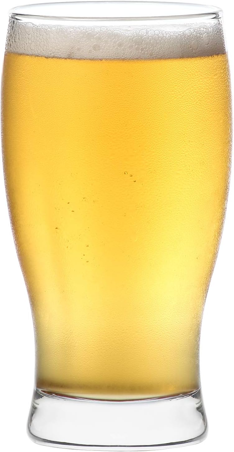 LAV Beer Pint Glasses 6-Piece, 19.5 Oz Ale Beer Glasses Classic Pub Design with Heavy Base, Lead-Free Beer Cups Set of 6