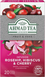 Ahmad Rosehip, Hibiscus & Cherry Herbal Tea | 20 Tea Bags - 1.4 oz.
