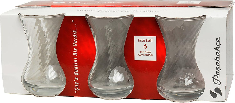 Turkish Tea Glasses & Saucers Set -Multiple Designs - 12 Pieces