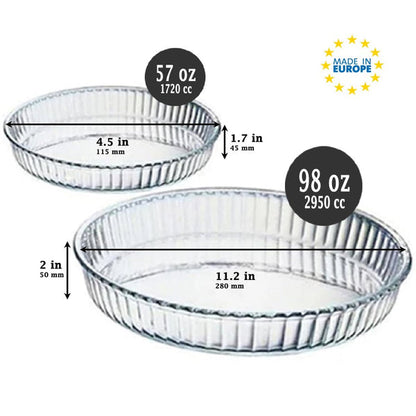 Borcam Round Glass Bake Dish 2-Piece Set