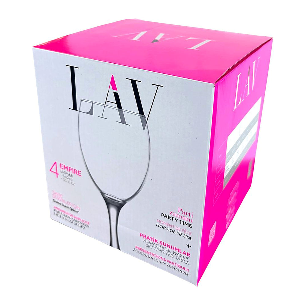 LAV Empire Clear Wine Glasses (Set of 4) - 340 ml (11.5 oz) - EMP568D
