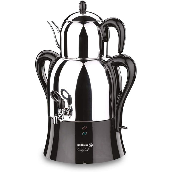 Korkmaz Caykolik Stainless Steel Samovar, Electric Tea Maker