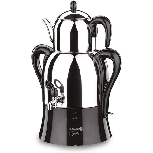 Korkmaz Caykolik Stainless Steel Samovar, Electric Tea Maker