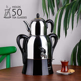 Korkmaz Caykolik Stainless Steel Samovar, Electric Tea Maker