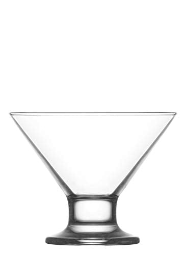 Glass Footed Ice Cream Bowl Set | Small Ice Cream Cups | Clear Glass Dessert Serving Bowls for Trifle, Sherbet, Parfait, Custard | Trifle Dish Set | Parfait Glasses, 6-Pack, 5.5 Oz