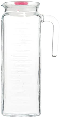 Gurallar Artcraft Ice 120 Square Glass Refrigerator Pitcher Carafe with Lid