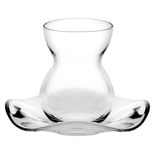 Cay Bardagi Tea Glasses Set of 6 Tea Glasses + 6 Saucers