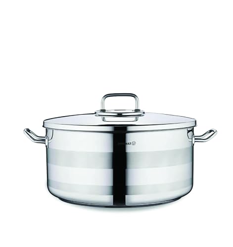 Korkmaz Astra2 Professional 18/10 Stainless Steel Low Casserole/Shallow Pot with Lid 36x17 cm - A2039