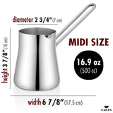 Hakan Topkapı Stainless Steel Turkish Coffee Pot 0.5 L