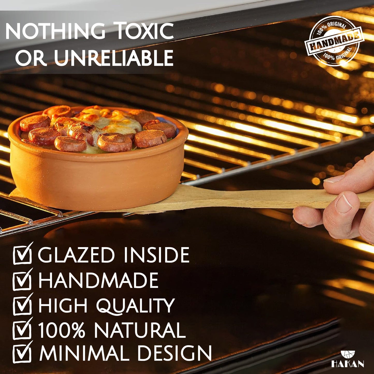 Hakan Hitit Clay Bowl Set of 6, Terracotta 4.5-inch Bowls, 8.5 Oz Glazed Inside