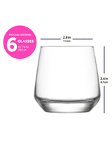 LAV Lal 6-Piece Clear Glass Tumblers Set, 11.75 oz