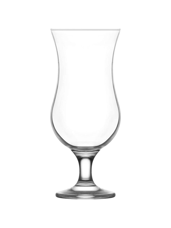 A clear, elegant 6-piece cocktail glass set with a long stem and a heavy base, displayed against a white background.