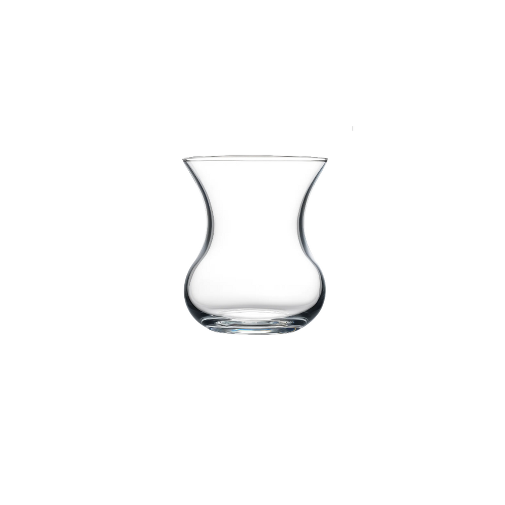 Pasabahce Aurora Turkish Tea Glasses 155ml (Set of 6) - Classic Fluted Clear Glass Tea Cups
