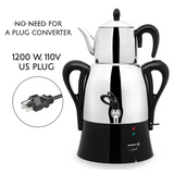 Korkmaz Caykolik Stainless Steel Samovar, Electric Tea Maker