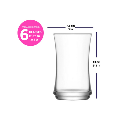 LAV Lune 6-Piece Tumbler Glasses Set 12.25 oz