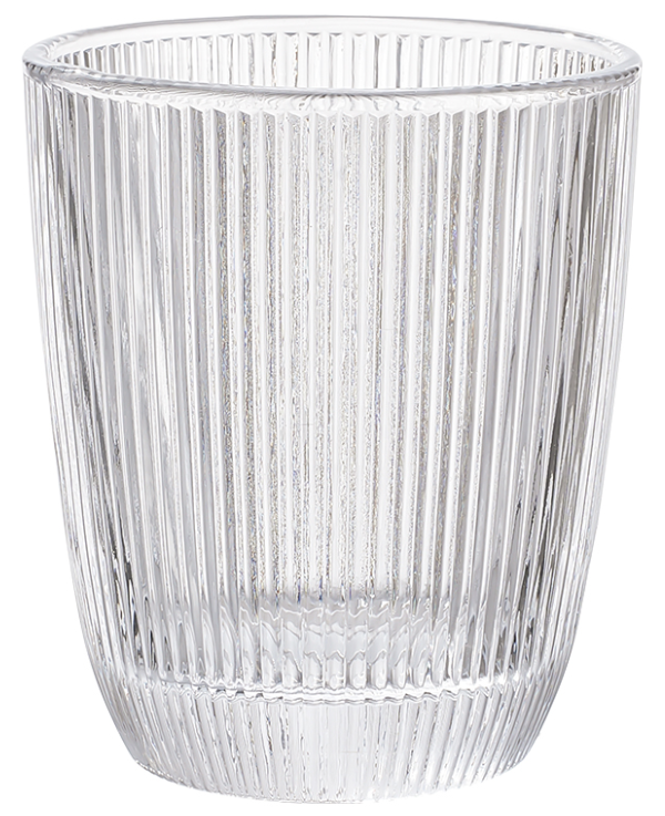 Lattice Embossed Glass Coffee Mug & Tumbler 340ml