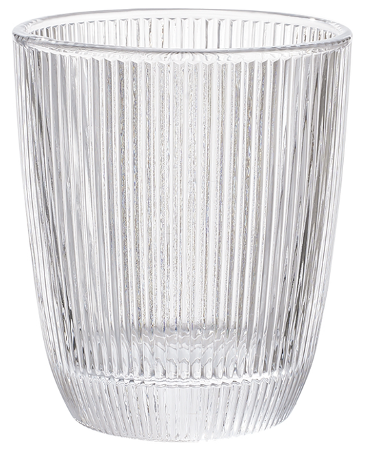 Lattice Embossed Glass Coffee Mug & Tumbler 340ml
