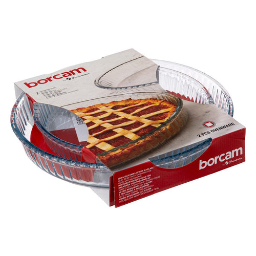 Borcam Round Glass Bake Dish 2-Piece Set