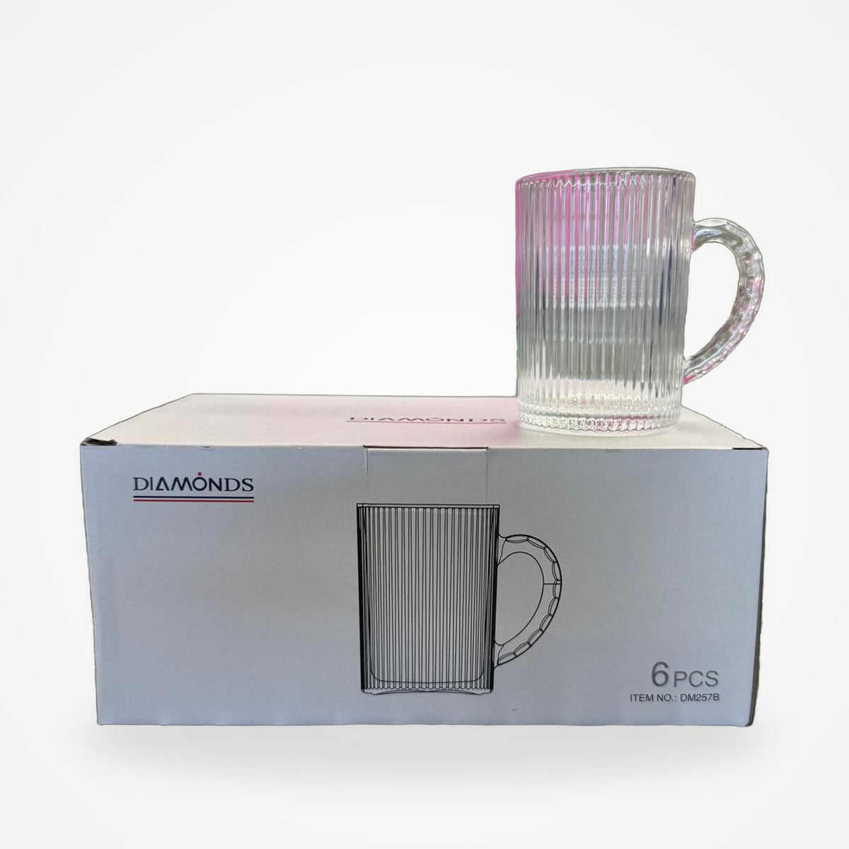 DIAMONDS DM257B Fluted Glass Cup Display on Box