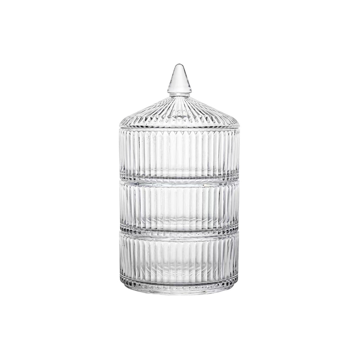 DIAMONDS Faceted Crystal Glass Bowl & Container 4-Piece Set (530ml)