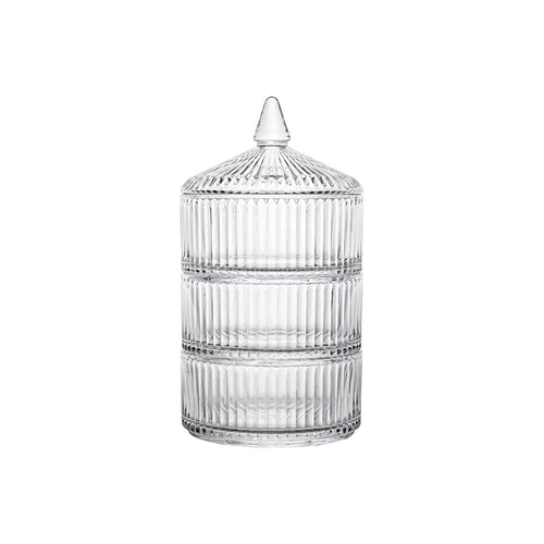 DIAMONDS Faceted Crystal Glass Bowl & Container 4-Piece Set (530ml)