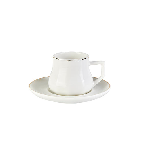 Karaca Nap 6‑Person Turkish Coffee Cup Set – 80 ml Porcelain (12‑Piece)